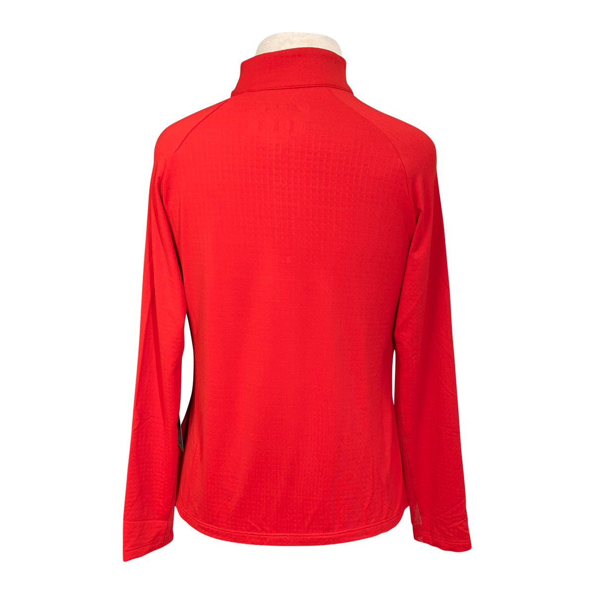 Ibkul Solid Long Sleeve Mock Neck Top in Red