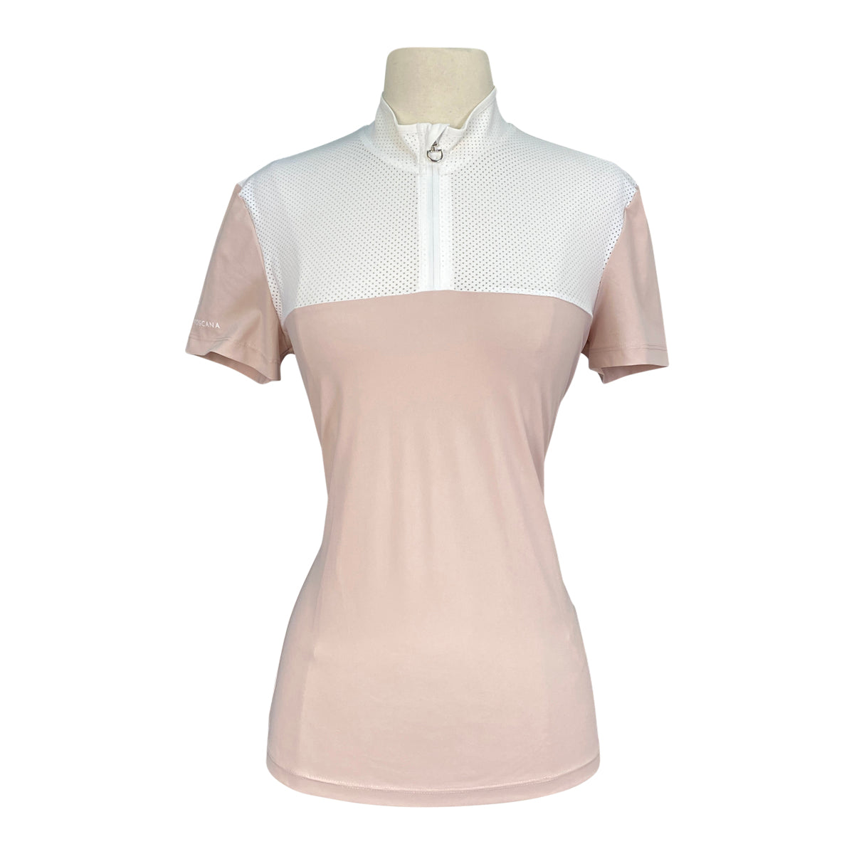Cavalleria Toscana S/S Polo w/Perforated Bib in Pink