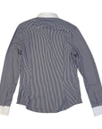 Cavalleria Toscana Men's Button-Down L/S Competition Shirt in Navy Stripe