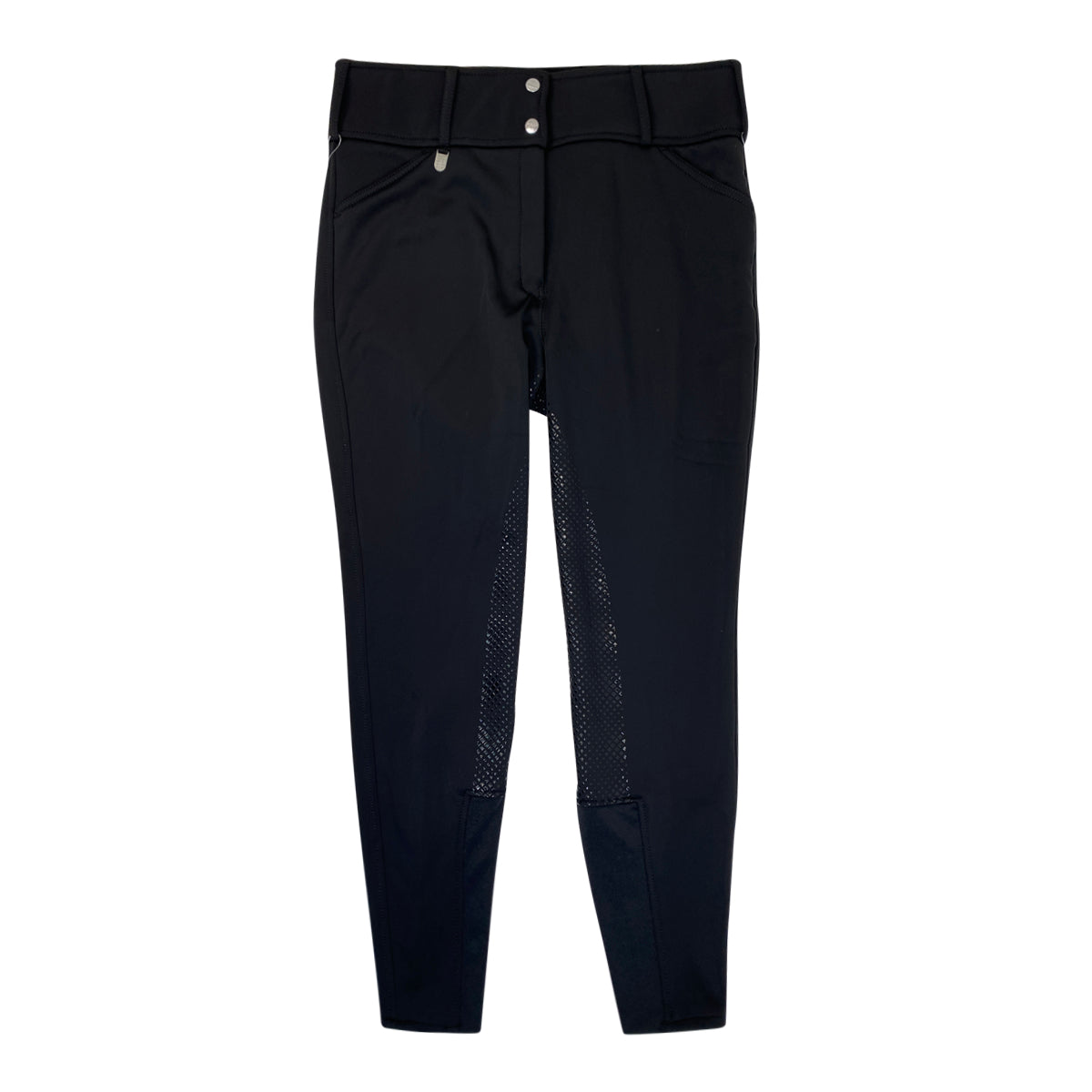 Front of Horze Grand Prix &#39;Thermo Softshell&#39; Breeches in Black 