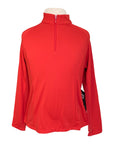 Ibkul Solid Long Sleeve Mock Neck Top in Red