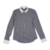 Cavalleria Toscana Men's Button-Down L/S Competition Shirt in Navy Stripe