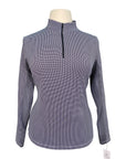 IBKUL Long Sleeve Shirt in Black/White Gingham - Women's Large
