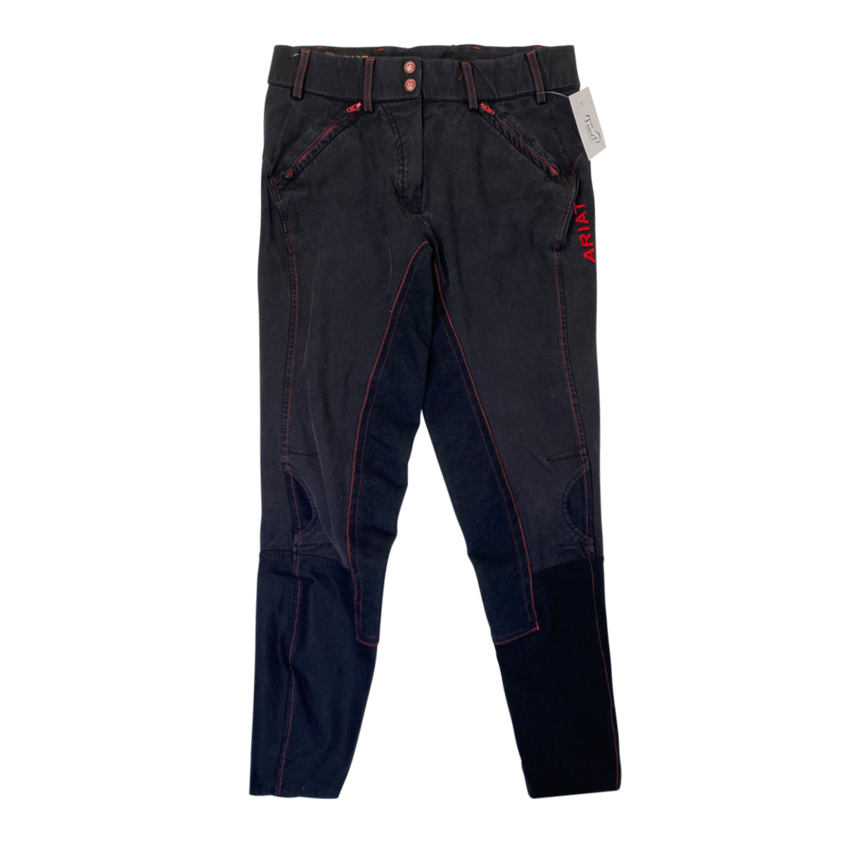 Ariat Prix Full Seat Breeches in Black/Red