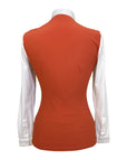 Cavalleria Toscana Competition Shirt Pleated Jersey L/S in Orange/White  - Women's Small