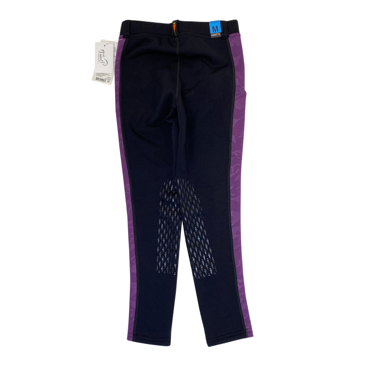 Kerrits Kids &#39;Powerstretch II&#39; Knee Patch Breeches in Thistle/Black