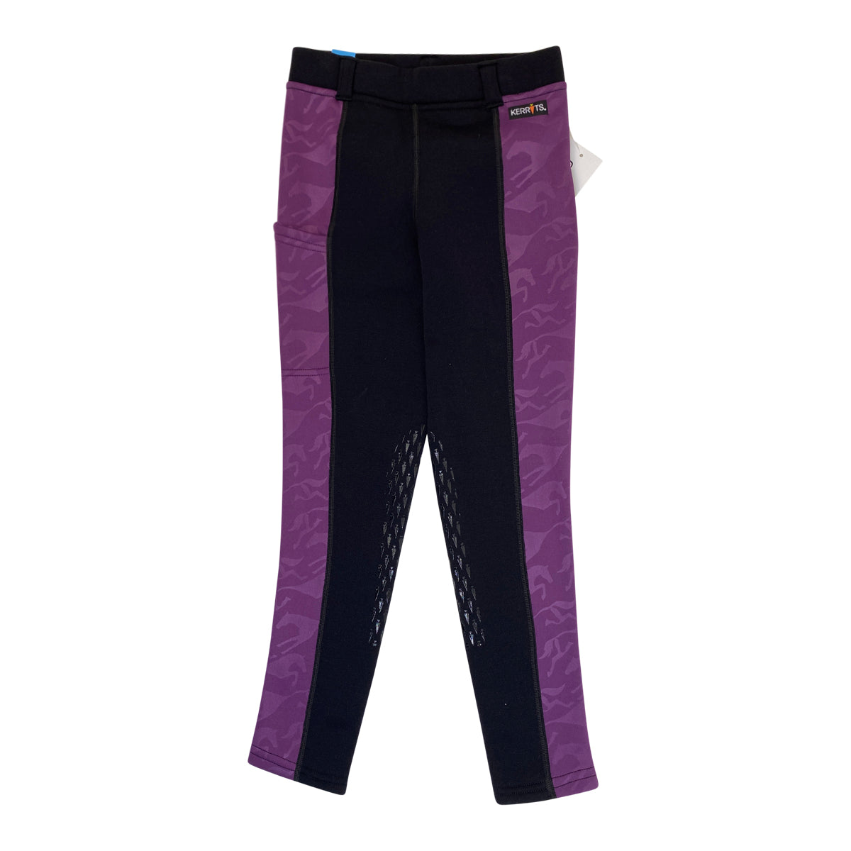 Kerrits Kids &#39;Powerstretch II&#39; Knee Patch Breeches in Thistle/Black