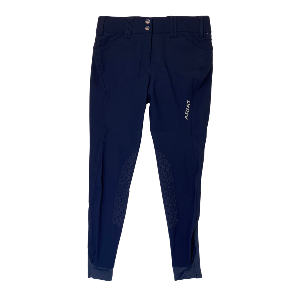 Front of Ariat 'Tri Factor' Knee Grip Breeches in Navy - Women's 24R