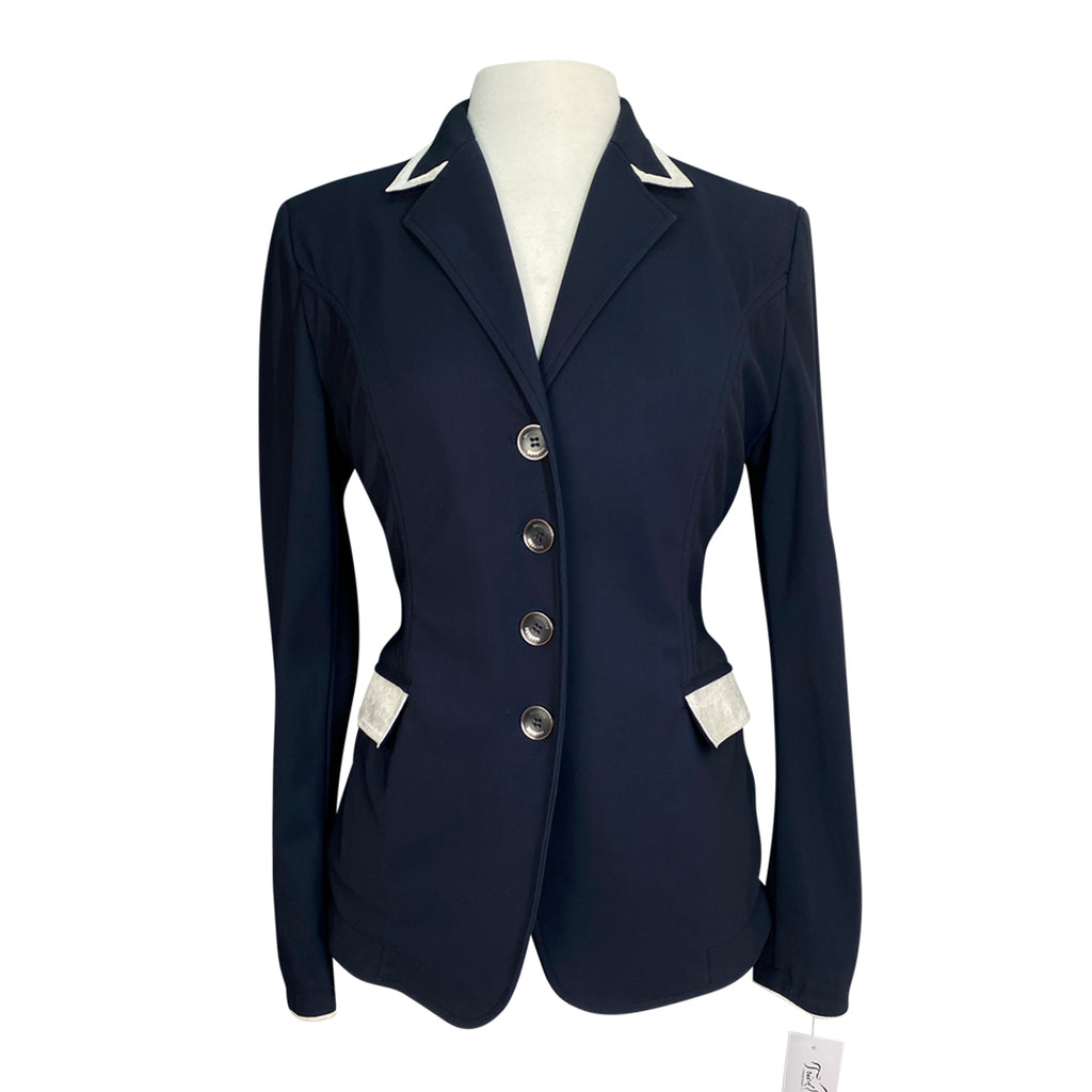 Grand Prix 'Saltare' Show Coat in Navy/ White Trim 