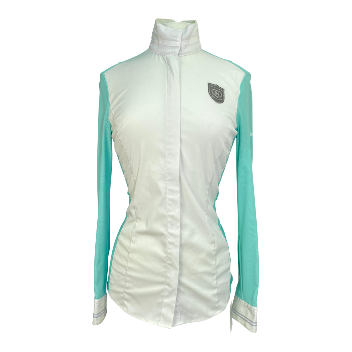 Asmar Equestrian Mesh 'Arwen' Show Shirt in White/Teal 