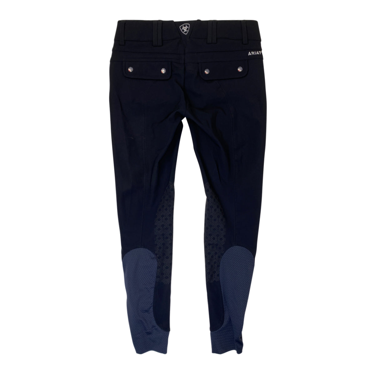 Back of Ariat 'Tri Factor' Knee Grip Breeches in Black - Women's 24R