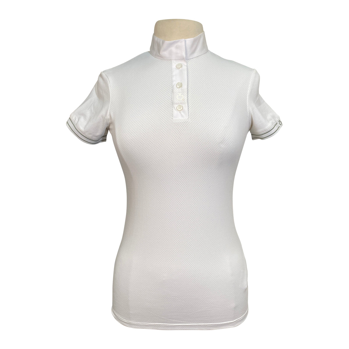 Cavalleria Toscana Tech Mesh Rib Knit S/S Competition Polo in White