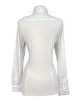 Cavalleria Toscana L/S Hunter Show Shirt w/Pleated Bib in White