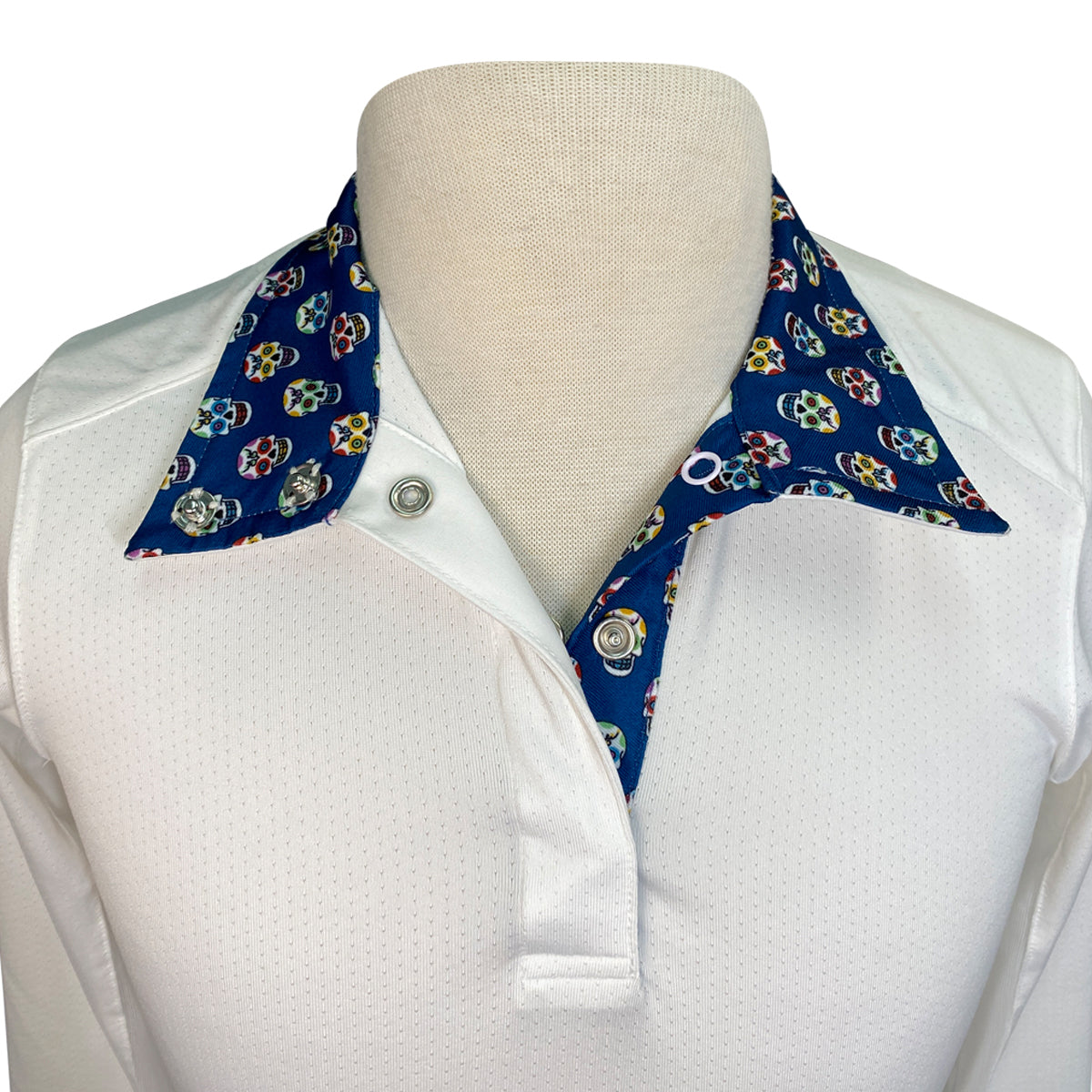 Essex Classics L/S Talent Yarn Show Shirt in Navy Sugar Skulls