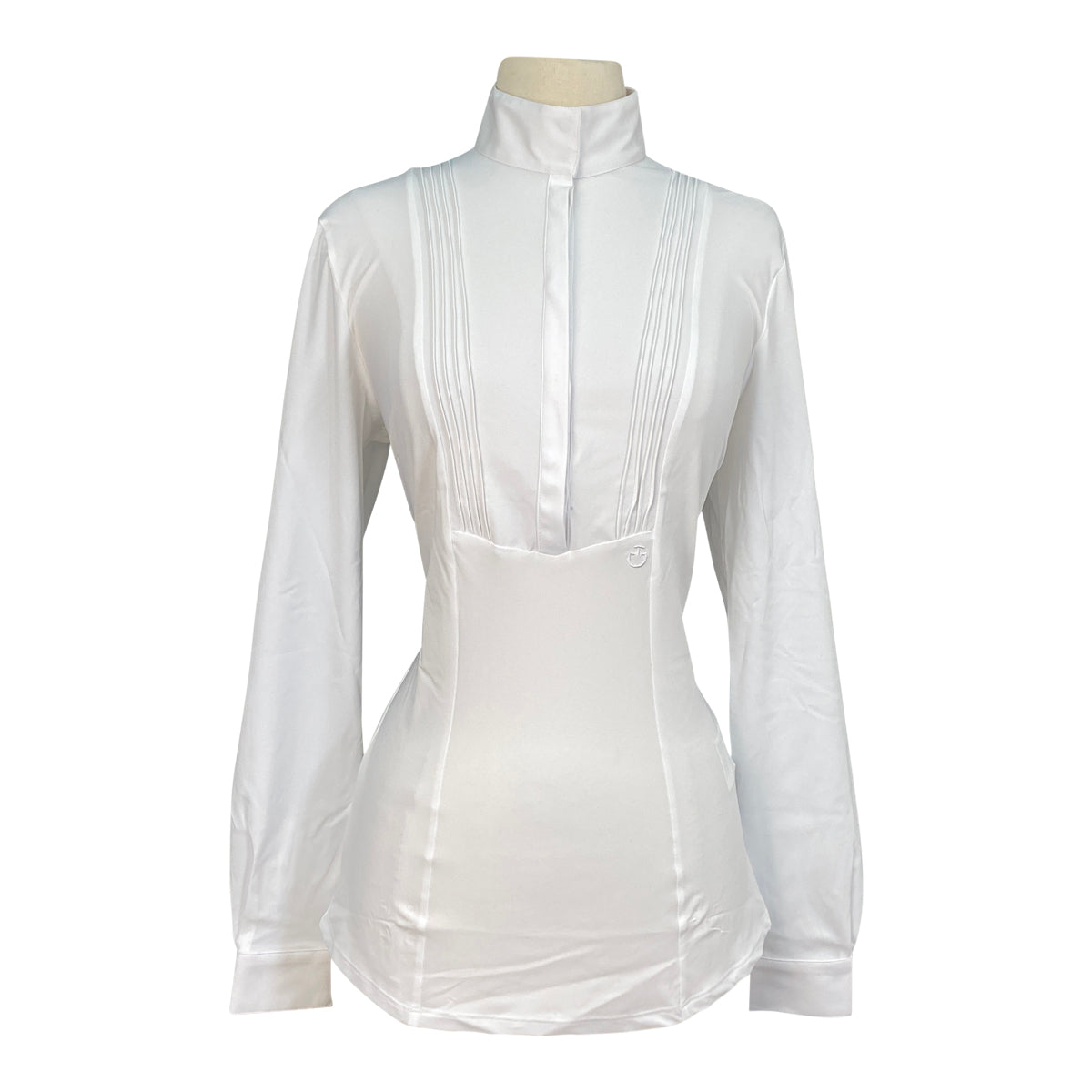Cavalleria Toscana L/S Hunter Show Shirt w/Pleated Bib in White