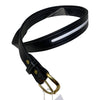 Green Hill Leather Belt in Black/White