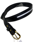 Green Hill Leather Belt in Black/White