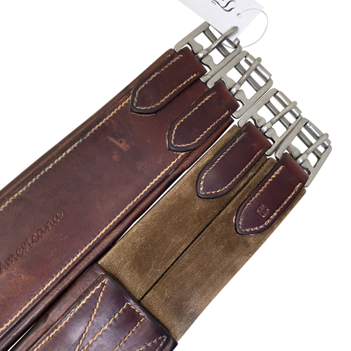 Americana Fancy Stitch Overlay Girth in Havana