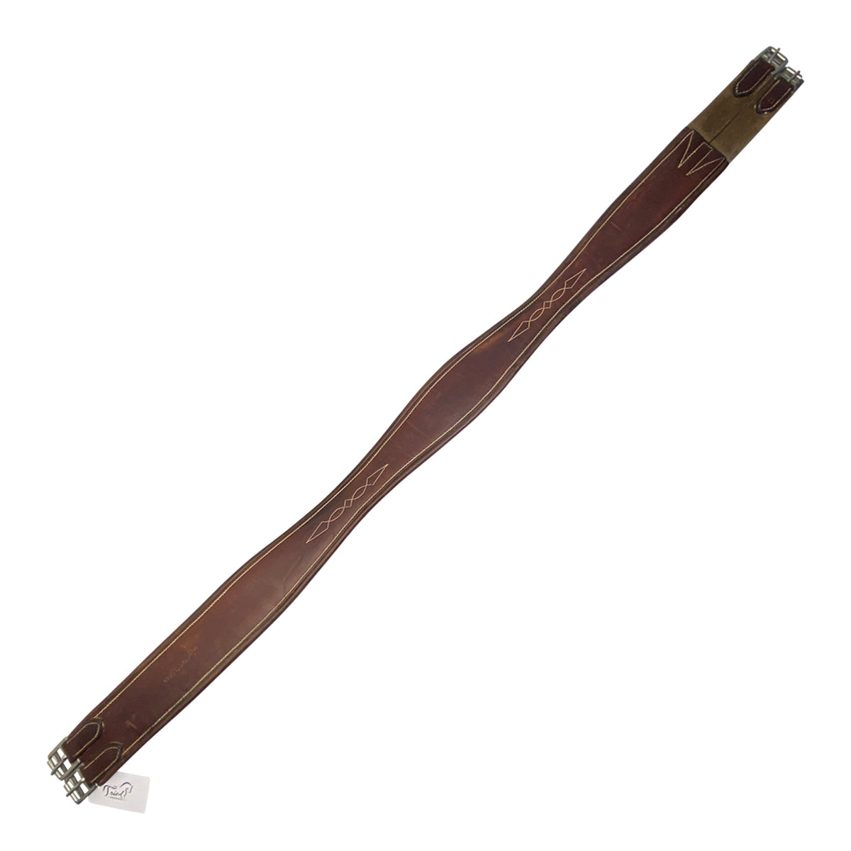 Americana Fancy Stitch Overlay Girth in Havana