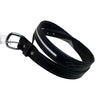 Green Hill Leather Belt in Black/White