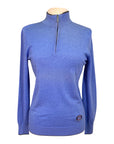 Essex Classics 'Trey' Quarter-Zip Sweater in Cornflower - Women's XL