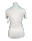 Essex Classics 'Talent Yarn' Short Sleeve Show Shirt in White w/Blue Geo Pattern