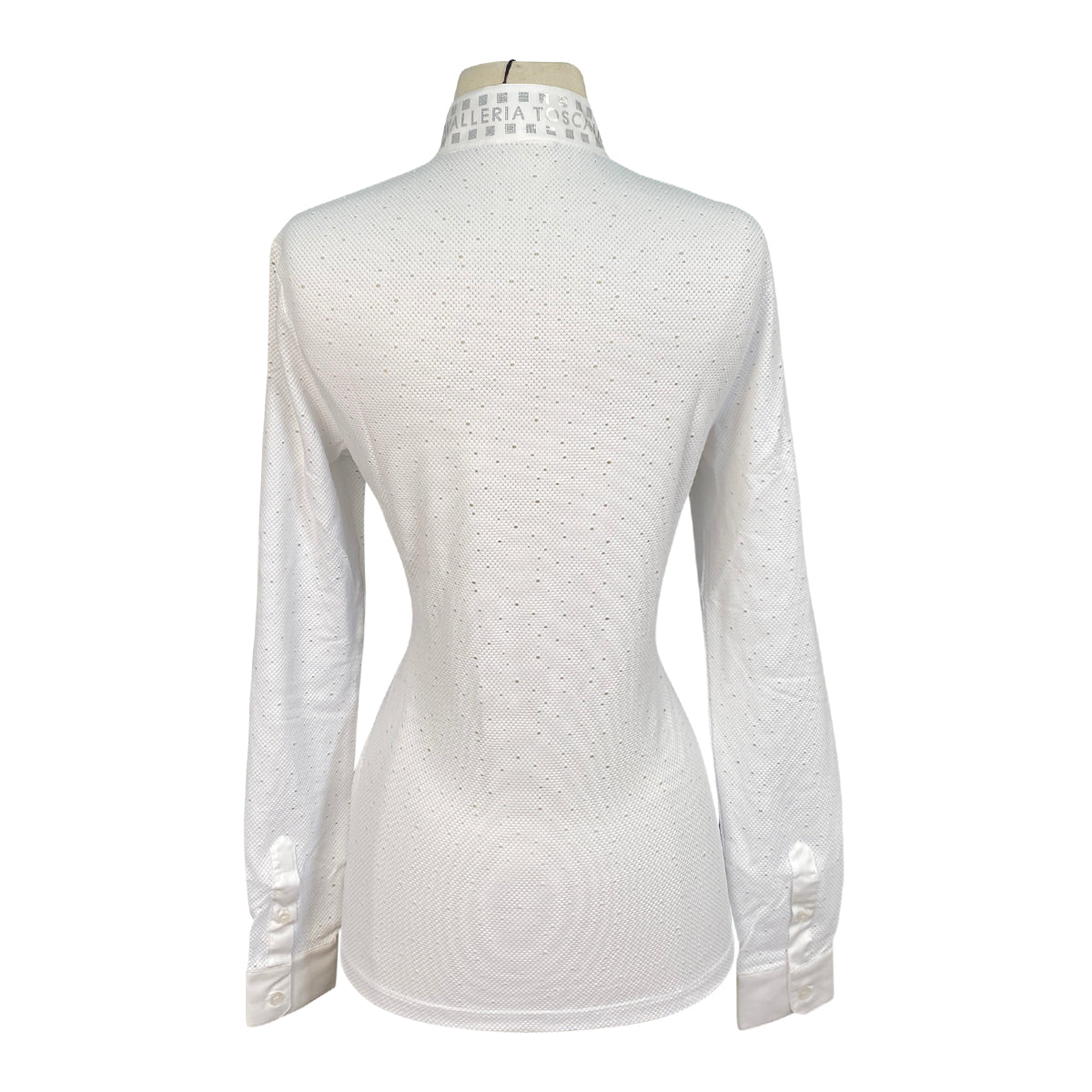Cavalleria Toscana L/S Perforated Show Shirt w/Sequins in White