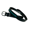 Green Hill Leather Belt in Black/Turquoise