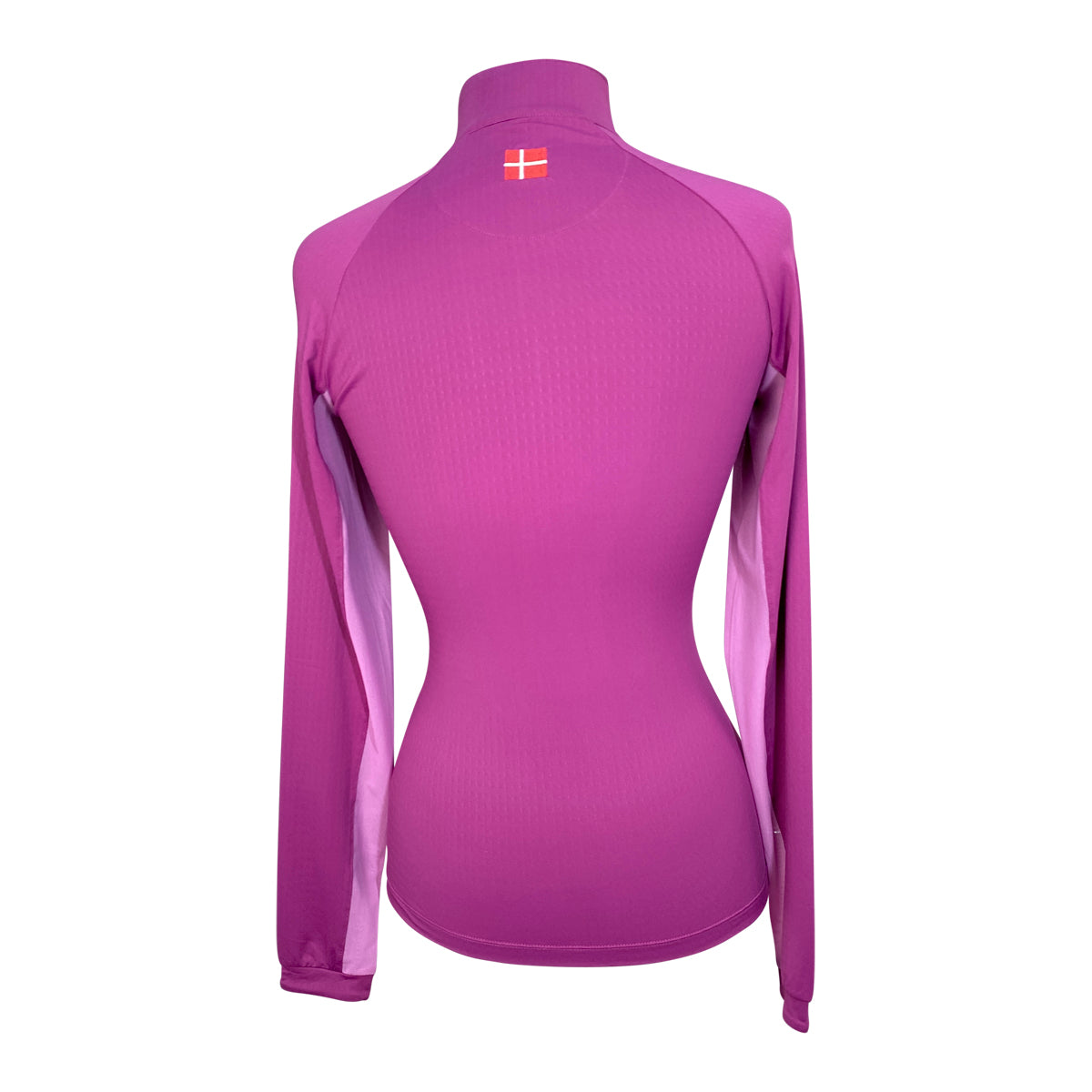 Kastel Shirred Shoulder 1/4 Zip Long Sleeve in Berry