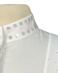 Cavalleria Toscana L/S Perforated Show Shirt w/Sequins in White