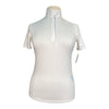 Essex Classics 'Talent Yarn' Short Sleeve Show Shirt in White w/Blue Geo Pattern