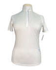 Essex Classics 'Talent Yarn' Short Sleeve Show Shirt in White w/Blue Geo Pattern