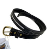 Green Hill Leather Belt in Black/White