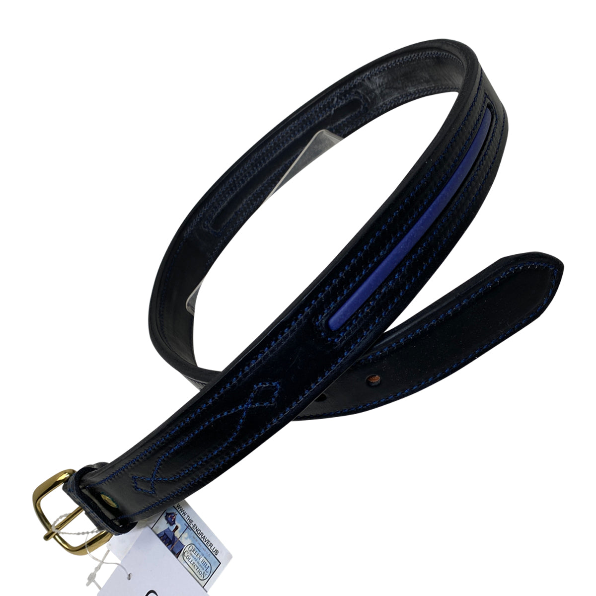 Green Hill Leather Belt in Black/Purple