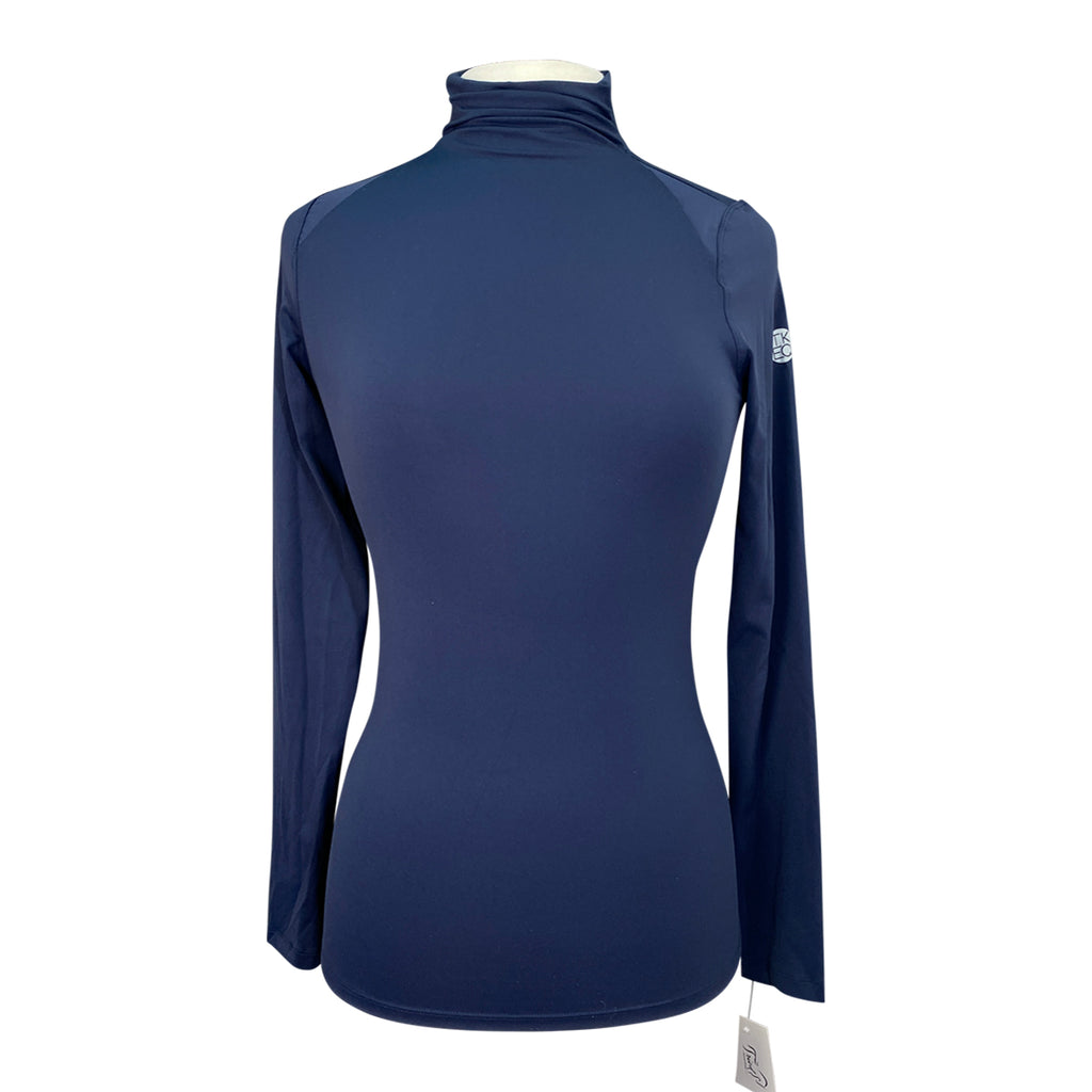 TKEQ The 'Chloe' High Collar Technical Top in Navy - Women's Large
