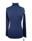 TKEQ The 'Chloe' High Collar Technical Top in Navy - Women's Large