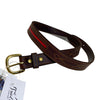 Green Hill Leather Belt in Brown/Red