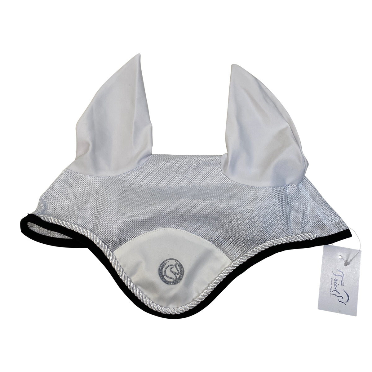 Standard Issue Equestrian Mesh Bonnet in White/Black Trim