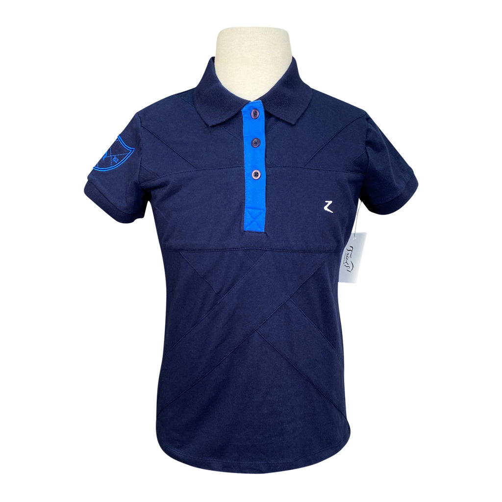 Horze 'Fernanda' S/S Kids Polo Shirt in Navy
