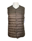 Uniqlo Lightweight Down Vest in Brown Houndstooth