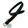 Green Hill Leather Belt in Black/Turquoise