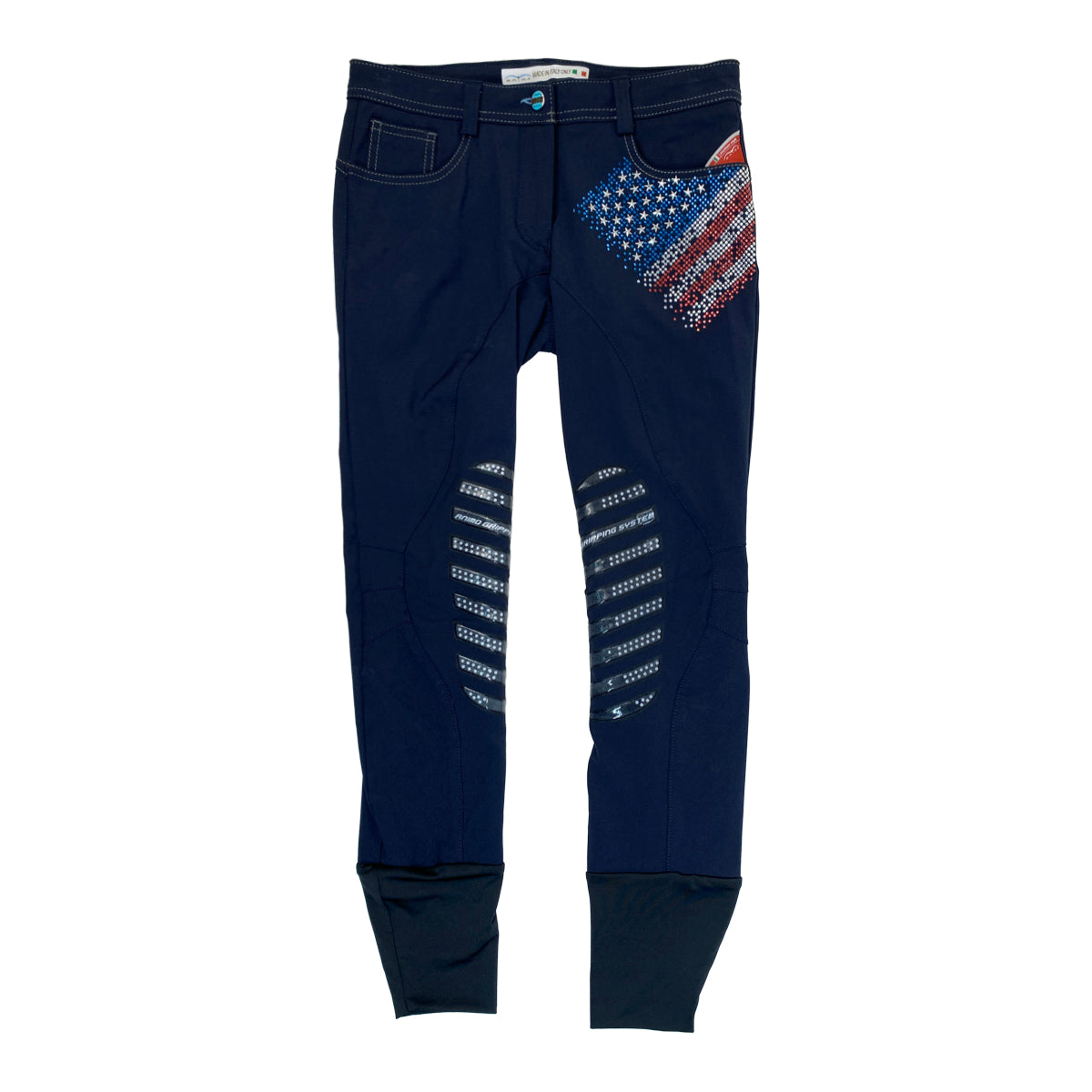 Animo Knee Patch USA Breeches in Red/White/Blue