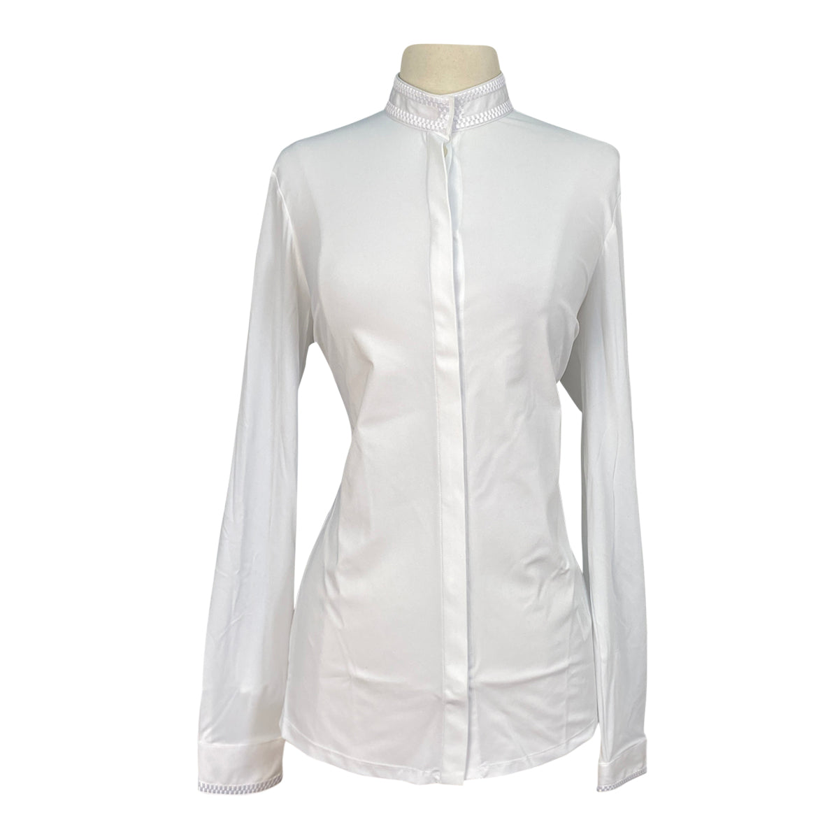 Cavalleria Toscana 'Elegant Embroidery' L/S Jersey Competition Shirt  in White