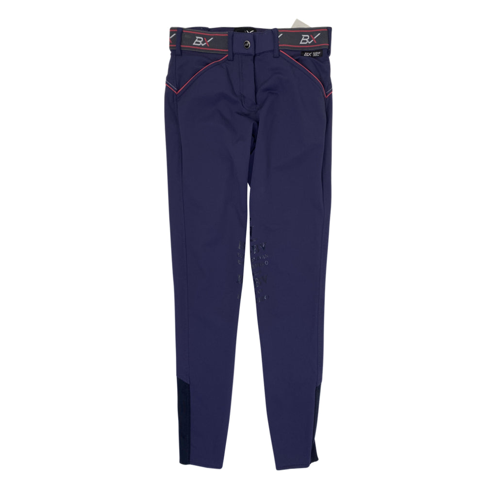 B Vertigo 'BX' Knee Patch Breeches in Navy/Pink - Women's US 22