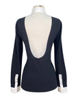 Cavalleria Toscana Lace Drop Bib L/S Competition Shirt in Navy