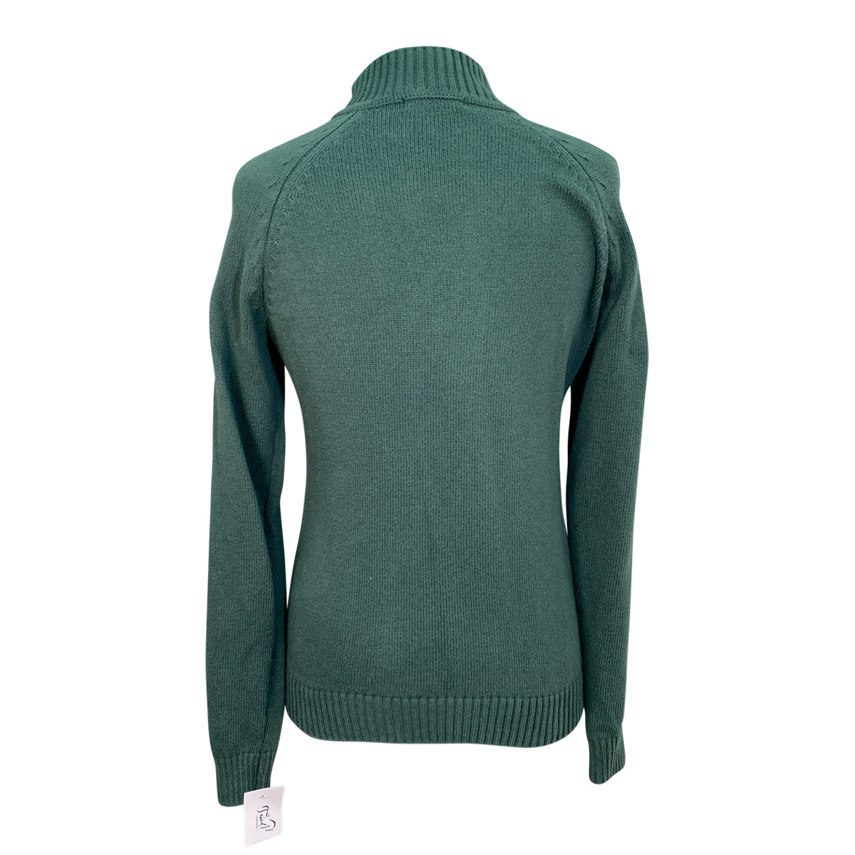Equestrian Stockholm 'Half-Zip' Knit Top in Sycamore Green