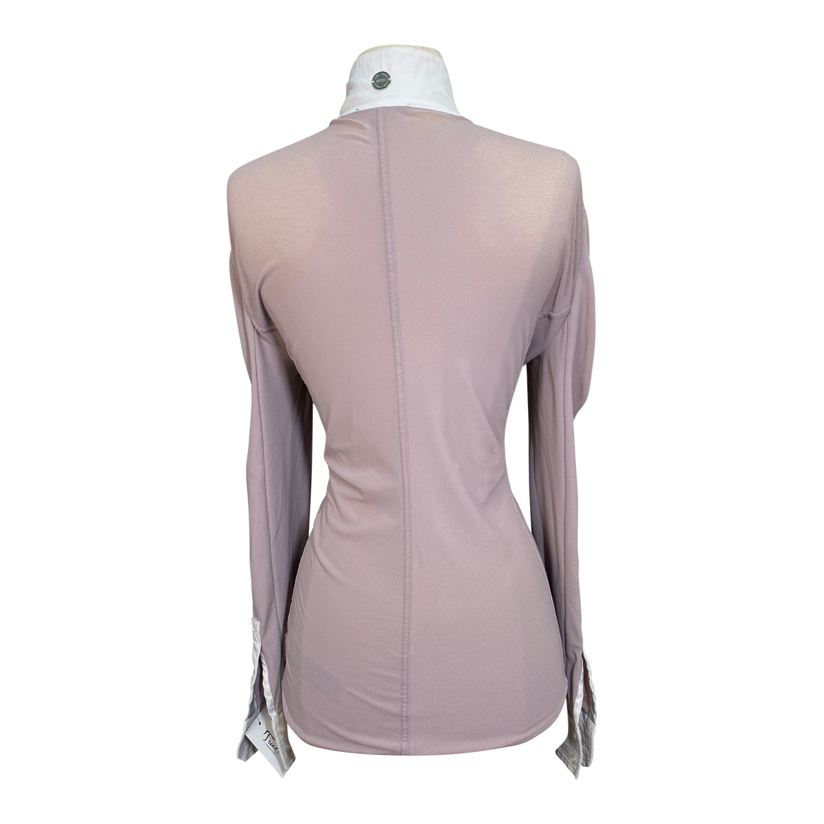 Asmar Equestrian Mesh 'Arwen' Show Shirt in White/Dusty Rose