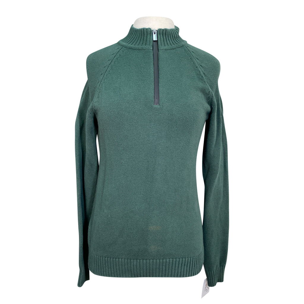 Equestrian Stockholm 'Half-Zip' Knit Top in Sycamore Green