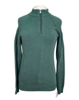 Equestrian Stockholm 'Half-Zip' Knit Top in Sycamore Green
