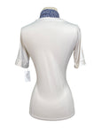 Callidae Short Sleeve Practice Shirt in White w/Navy Leaves